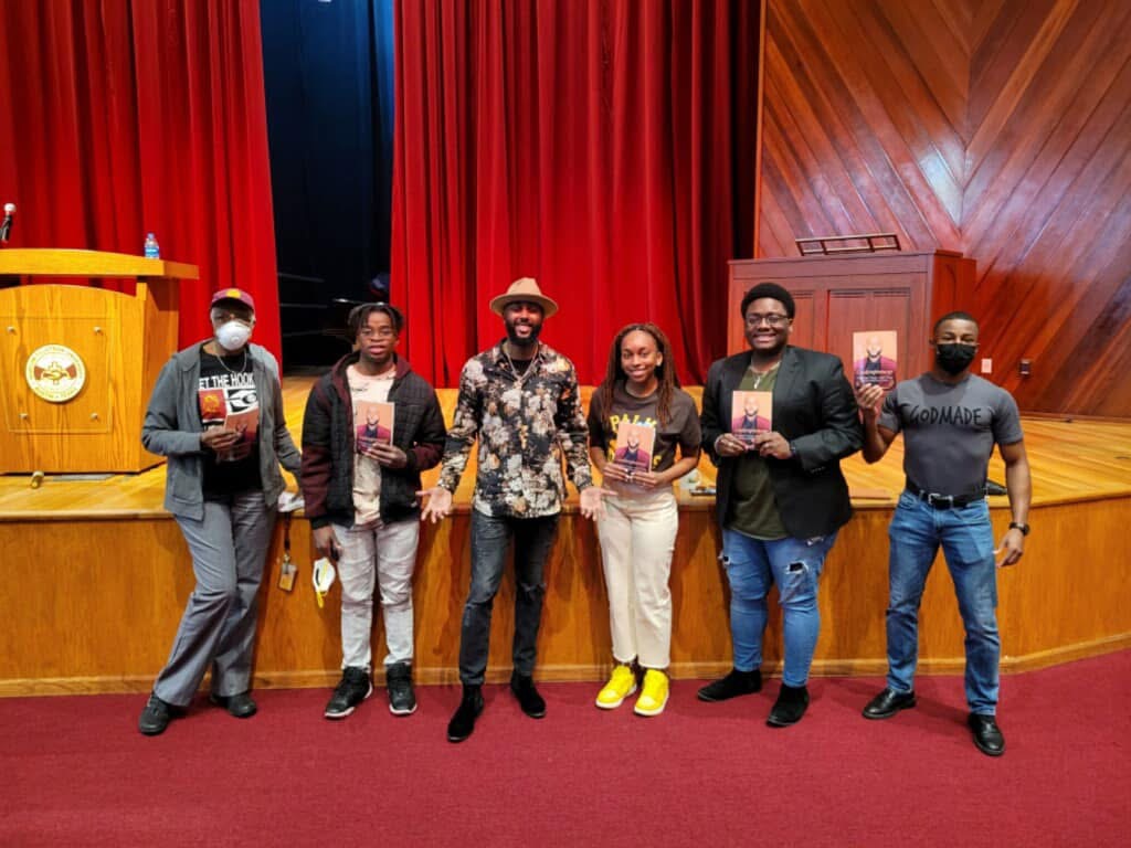 Group photo at a book event
